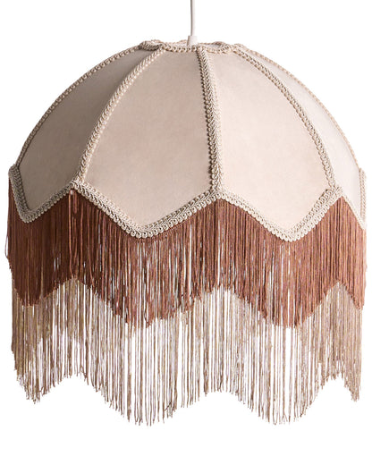 Nostalgia Lighting Pendant Lamp Beige Paper Fabric 182cm Fringed With Tassels Retro Vintage