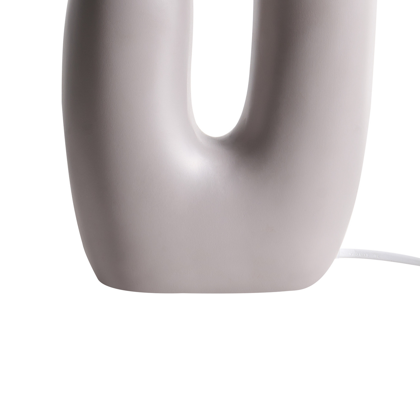 Grey Resin Table Lamp With U Shaped Base And Double Globe Glass Shades Retro