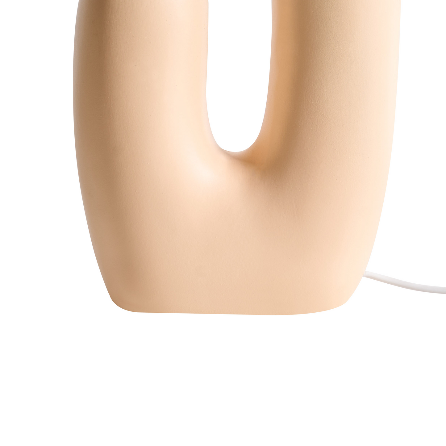 Table Lamp Beige Resin U Shaped Base Double Glass Shades