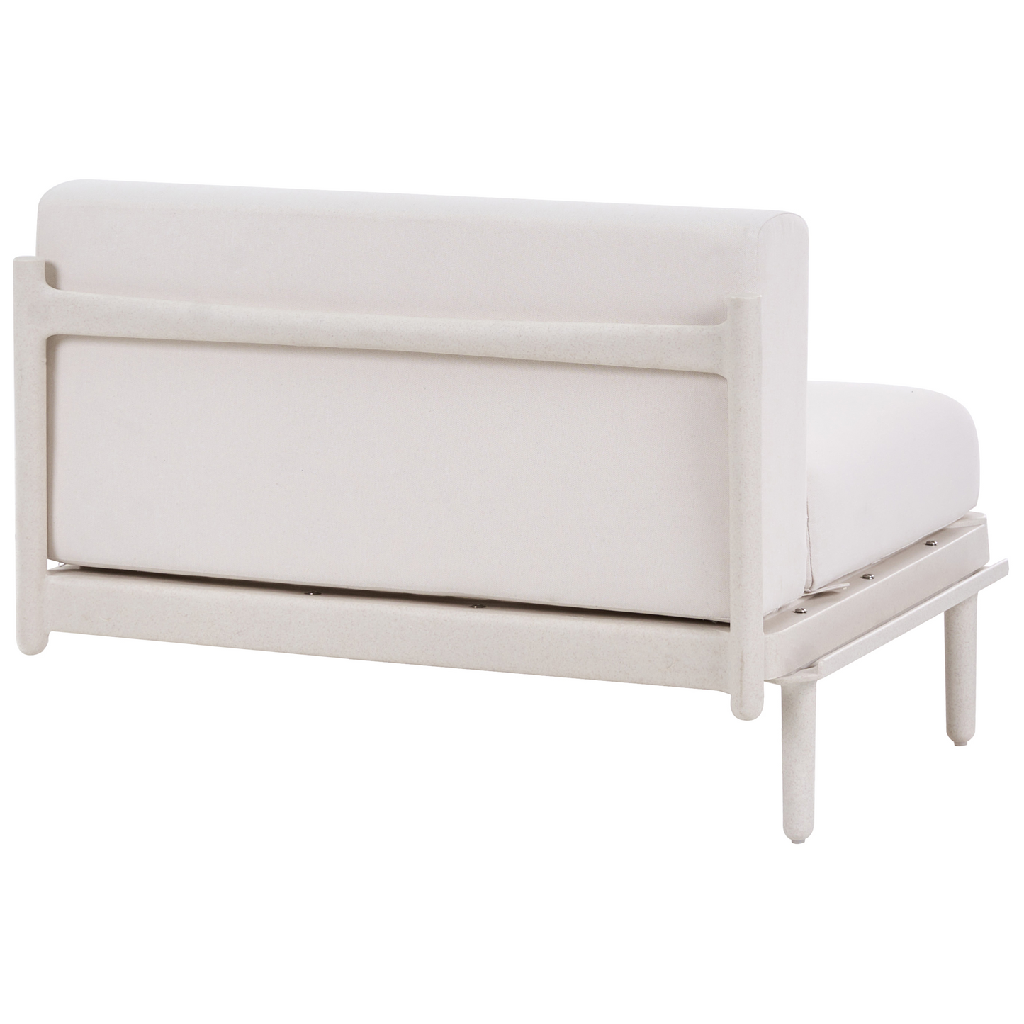 Outdoor Garden Sofa Extension Module Light Beige Synthetic Frame With Cushions Modern Armless Design