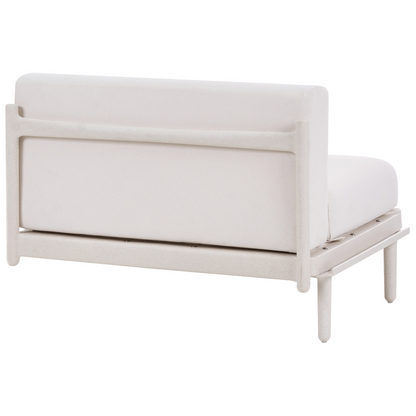Outdoor Garden Sofa Extension Module Light Beige Synthetic Frame With Cushions Modern Armless Design