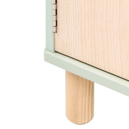 BrightNest 3 Tier Bookcase Light Green MDF Frame Pine Wood Legs