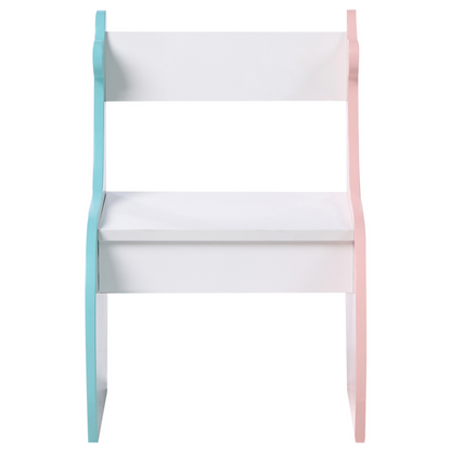 LittleJoy 2 Seat Kids Table Set With Blackboard Multicolour Chairs