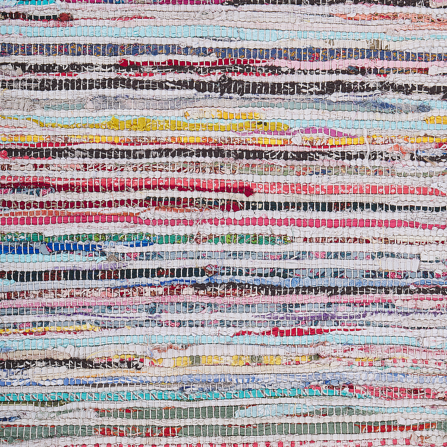 Area Rag Rug Multicolour Stripes Cotton 140 x 200 Hand Woven