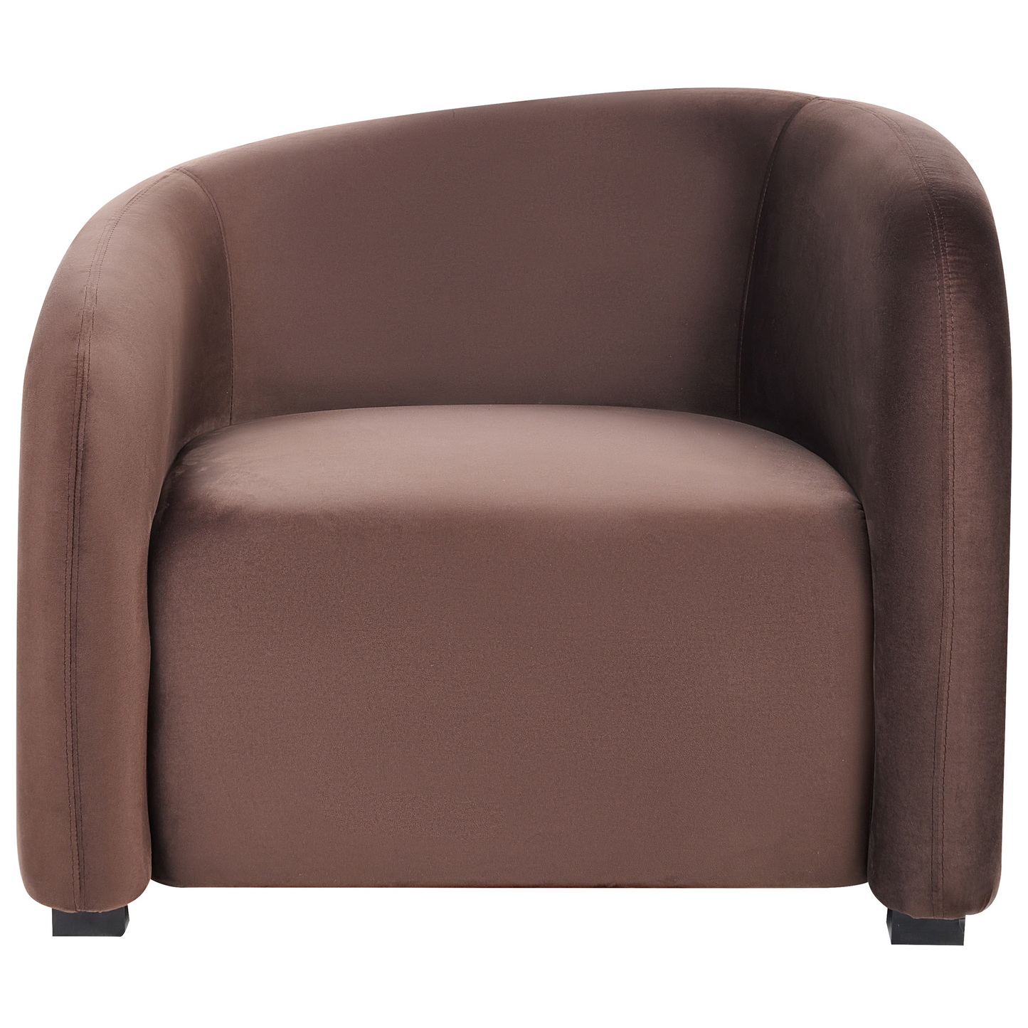Elegant Velvet Living Room Set Dark Brown Sofa And Armchairs Curved