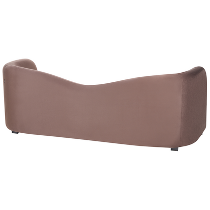 Elegant Velvet Living Room Set Dark Brown Sofa And Armchairs Curved