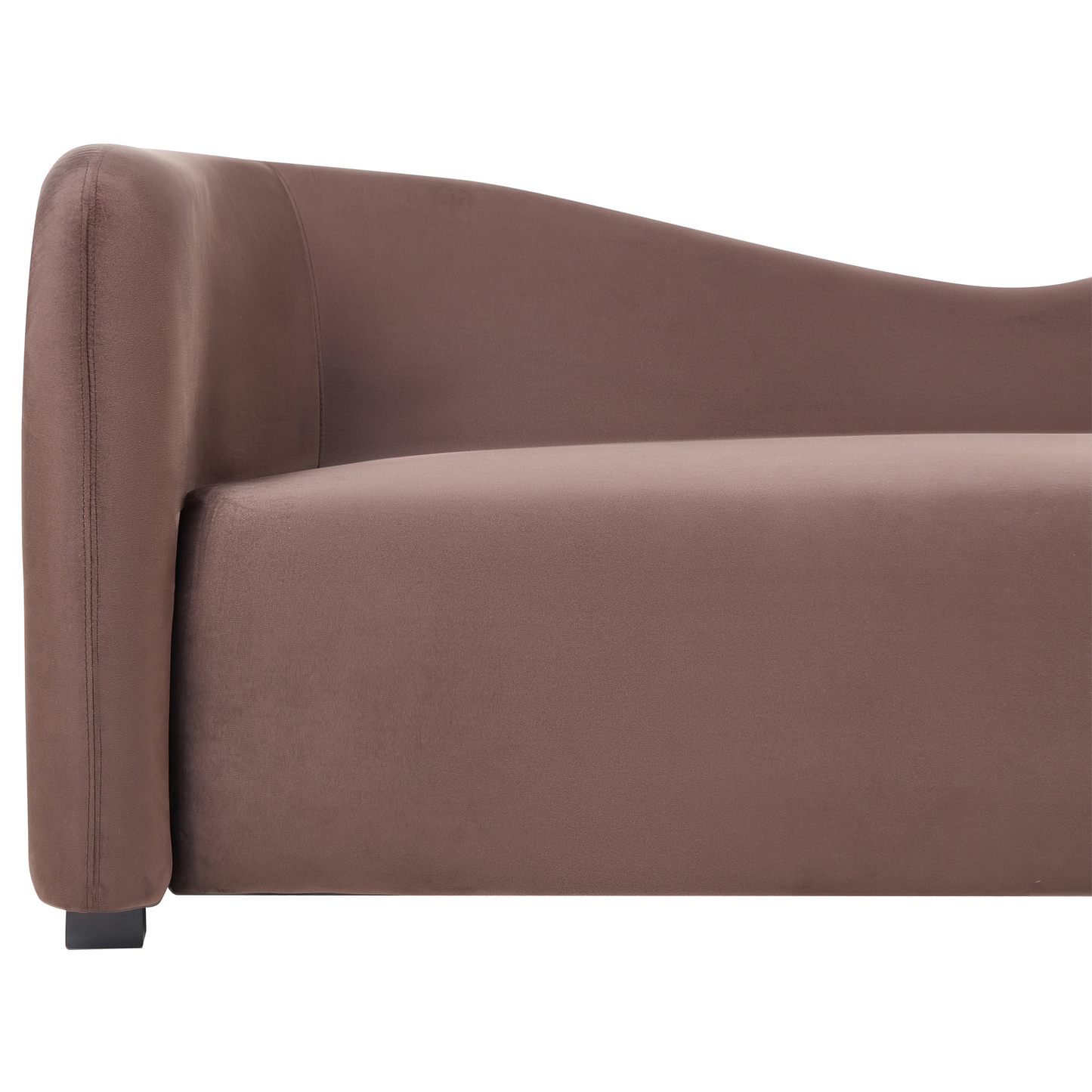 Elegant Velvet Living Room Set Dark Brown Sofa And Armchairs Curved