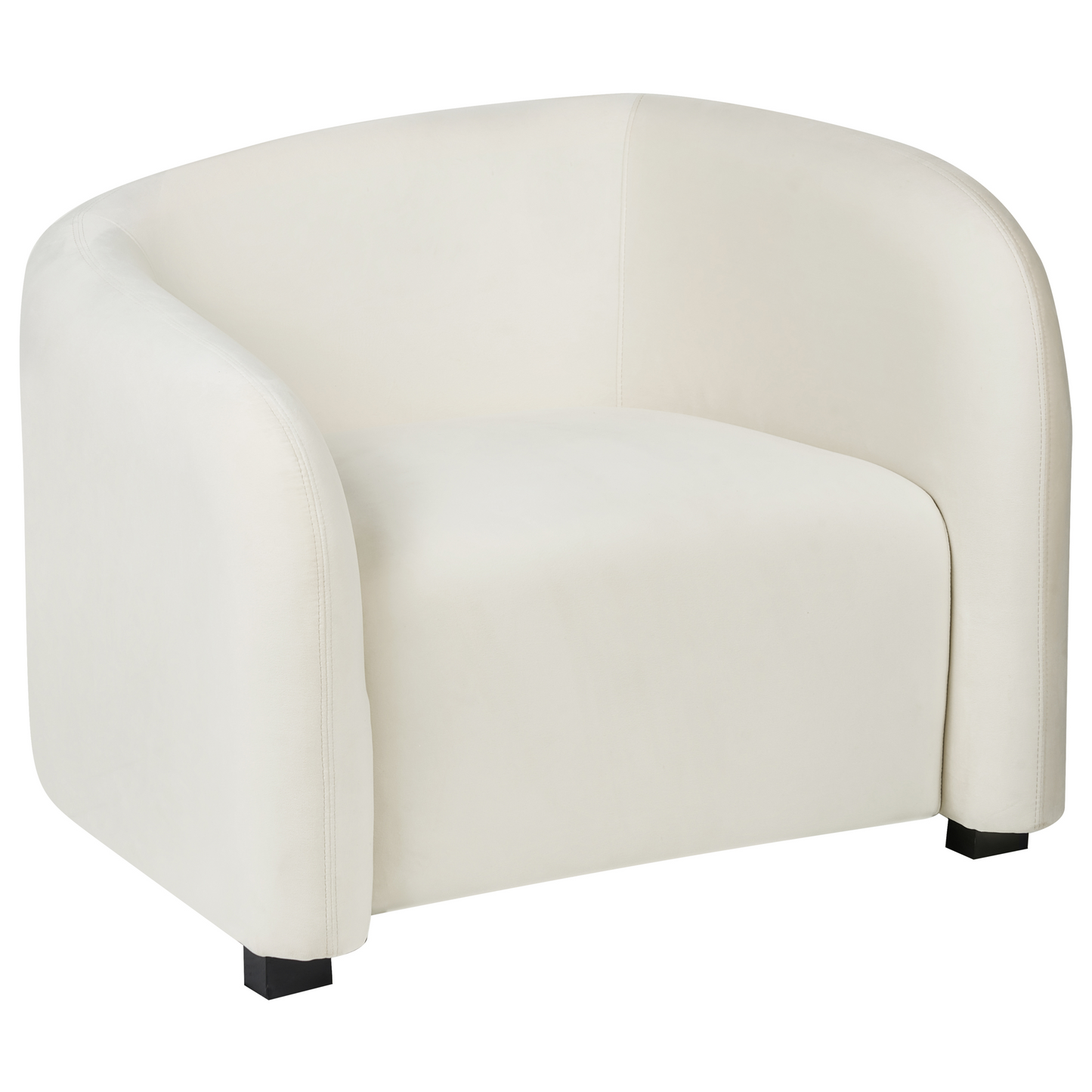 Living Room Set Off White Velvet Upholstered Sofa And Curved Back Armchairs Modern