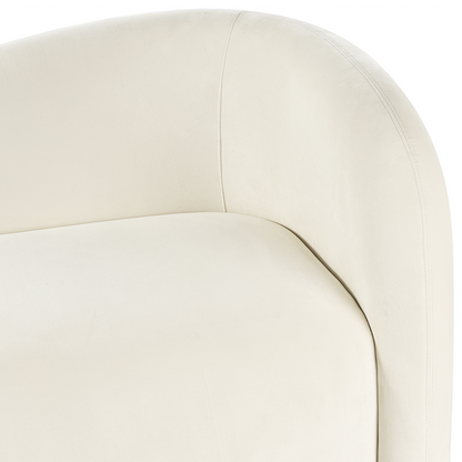 Living Room Set Off White Velvet Upholstered Sofa And Curved Back Armchairs Modern