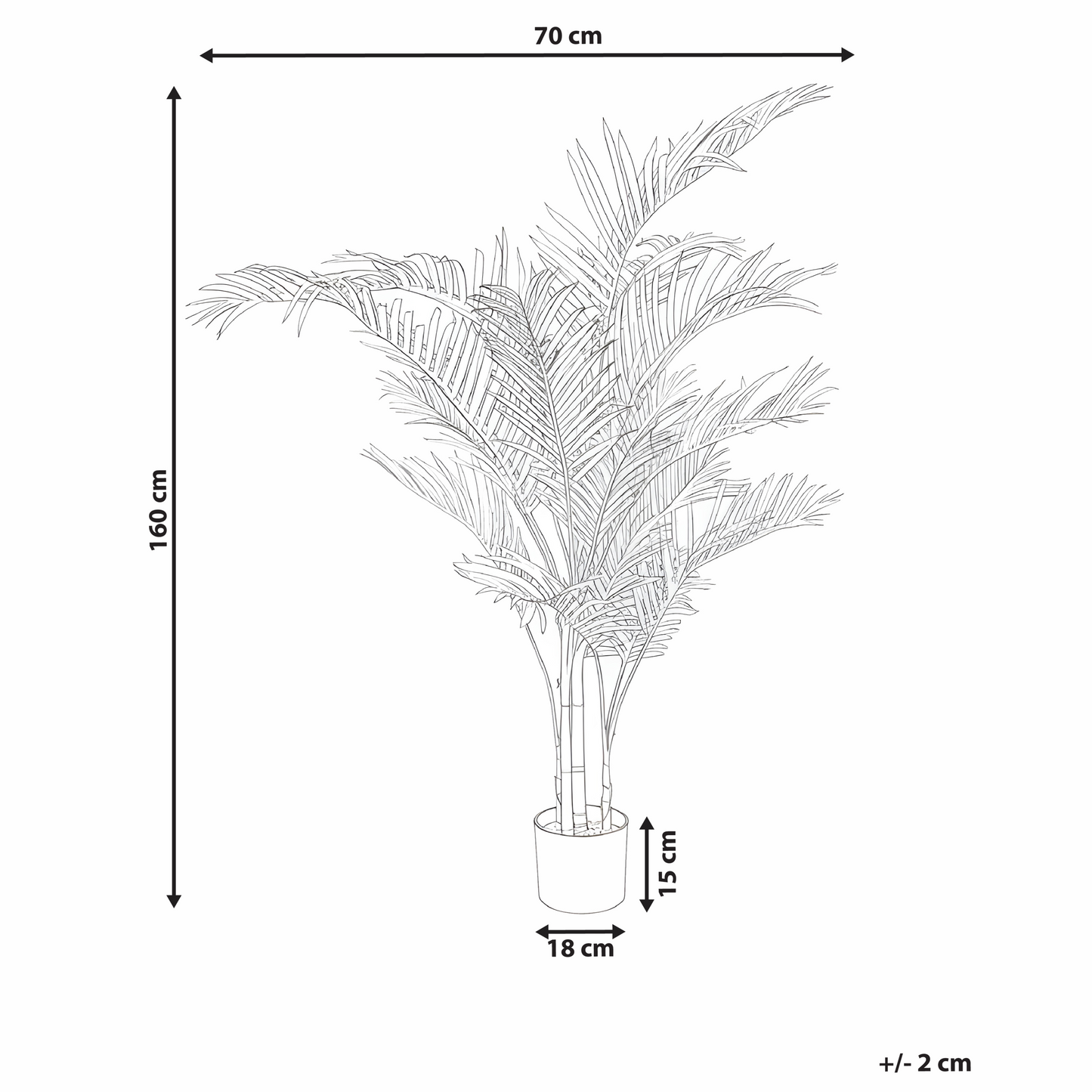 Artifical Gold 160cm Potted Artificial Plant Luxury Fake Palm