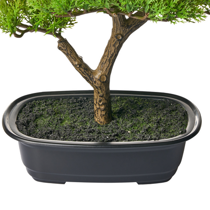 Bonsai Artificial Potted Plant 37cm Green And Black Decor