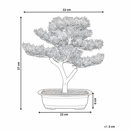 Bonsai Artificial Potted Plant 37cm Green And Black Decor