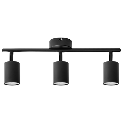 3 Light Spotlight Black Metal Ceiling Lamp With Industrial Style And Adjustable Shades