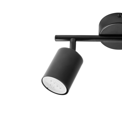 2 Light Spotlight Black Metal Ceiling Lamp Industrial Style