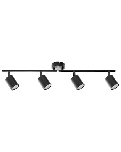 Four Light Black Industrial Spotlight Ceiling Lamp