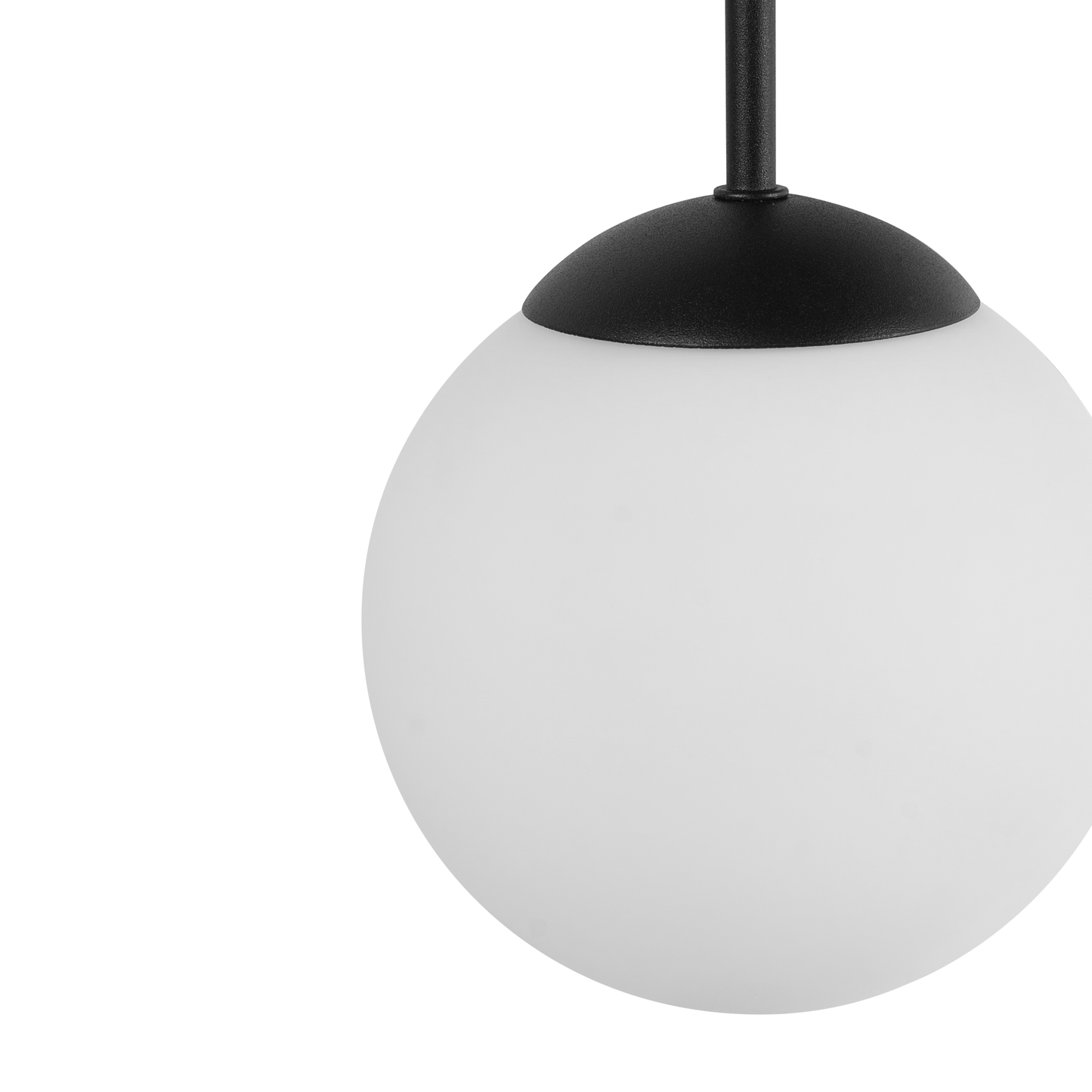 3 Light Black Metal Ball Ceiling Lamp Modern Style