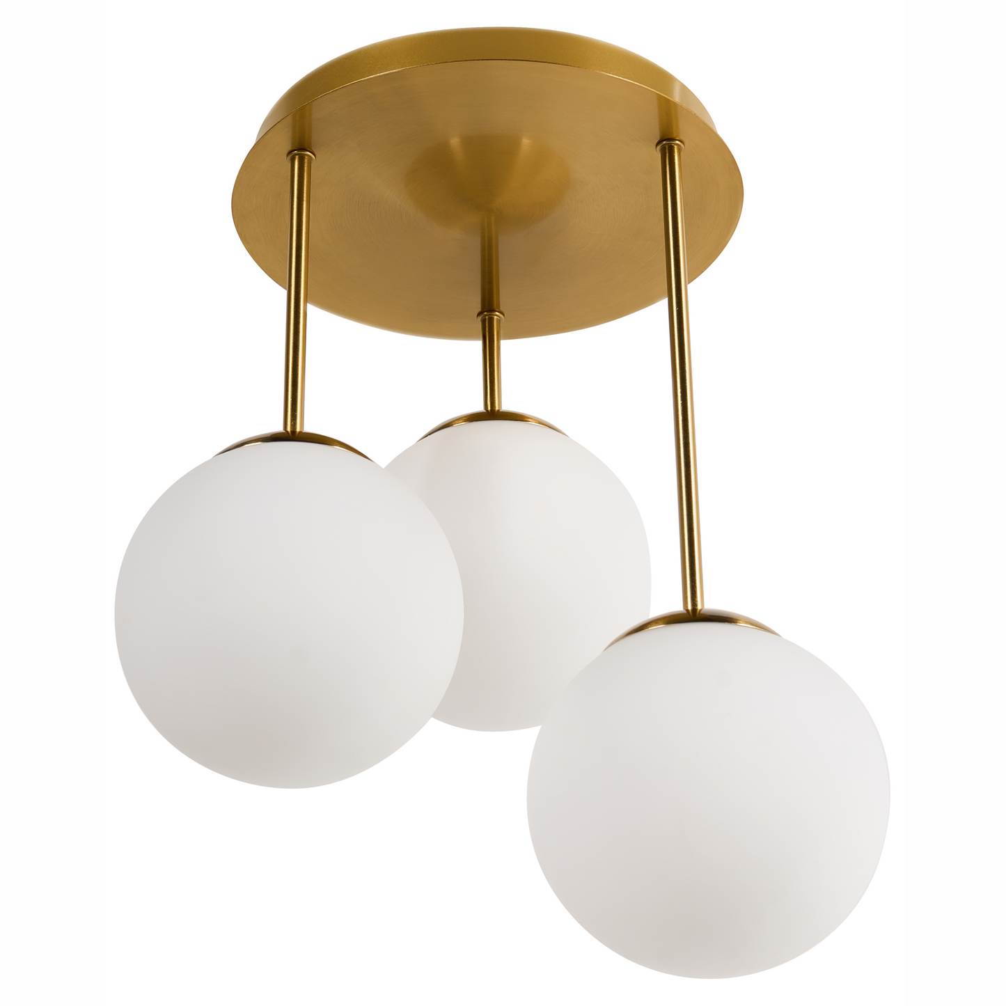 Brass 3 Light Ceiling Lamp With Ball Shade Fixtures Modern Minimalist Design