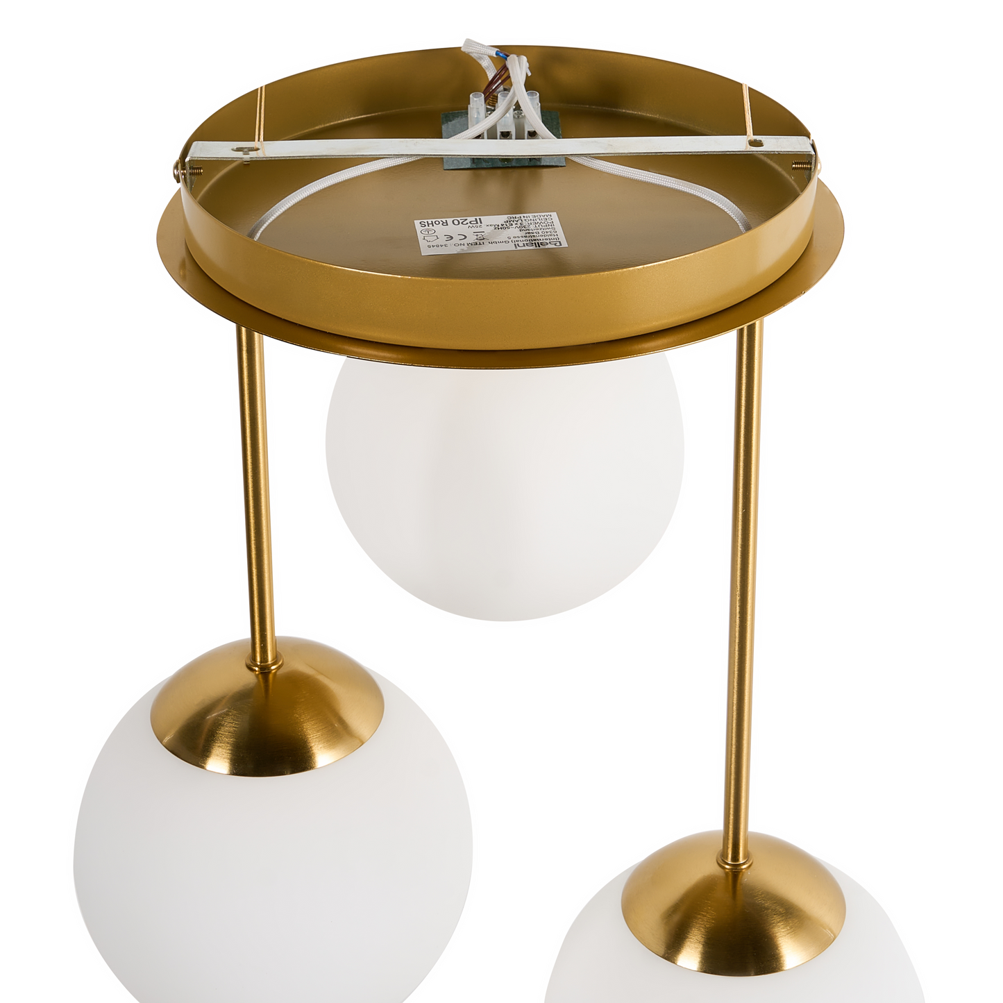 Brass 3 Light Ceiling Lamp With Ball Shade Fixtures Modern Minimalist Design