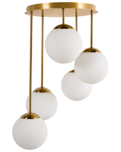 Five-Light Brass Ball Ceiling Lamp Modern Minimalist Fixture For Living Room