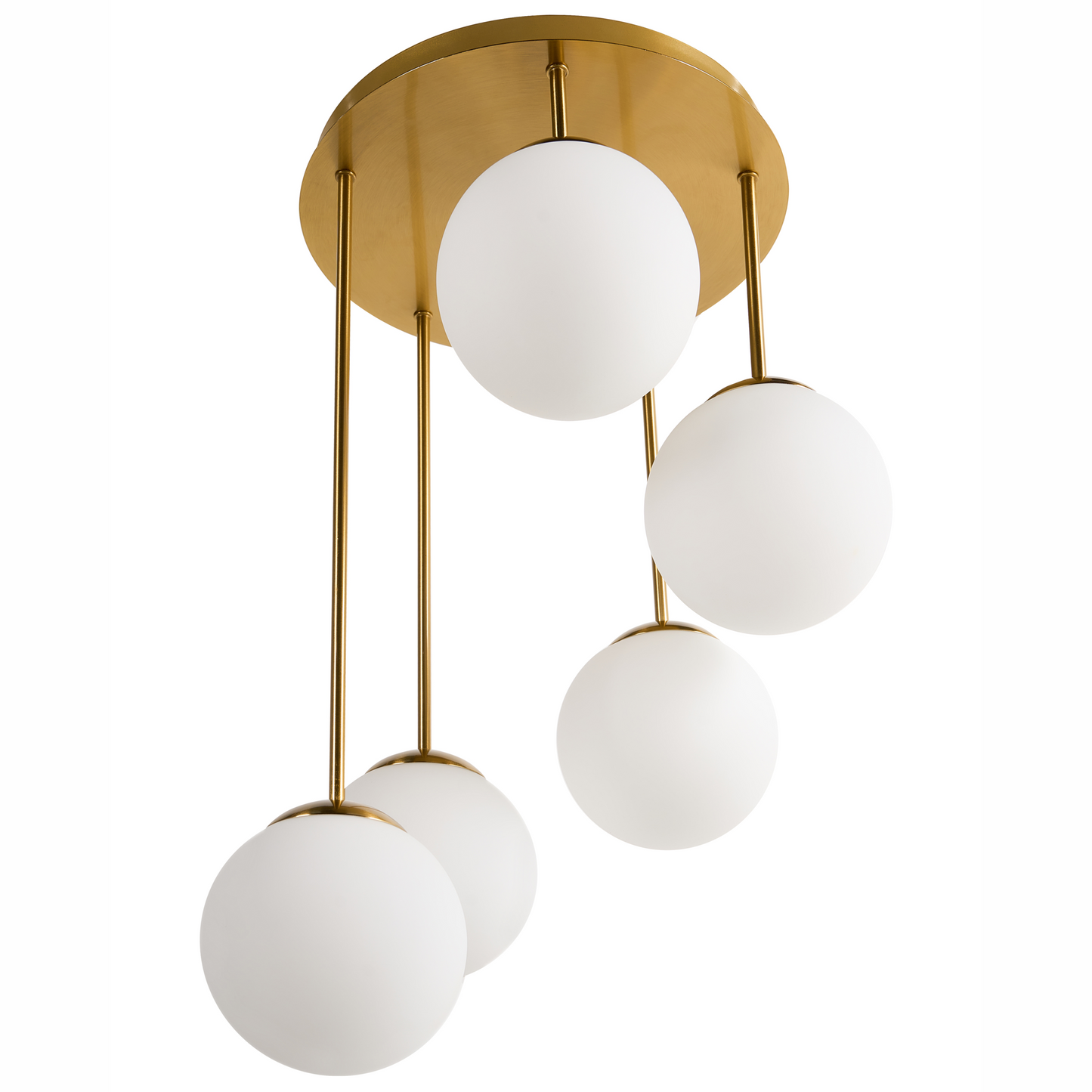 Five-Light Brass Ball Ceiling Lamp Modern Minimalist Fixture For Living Room