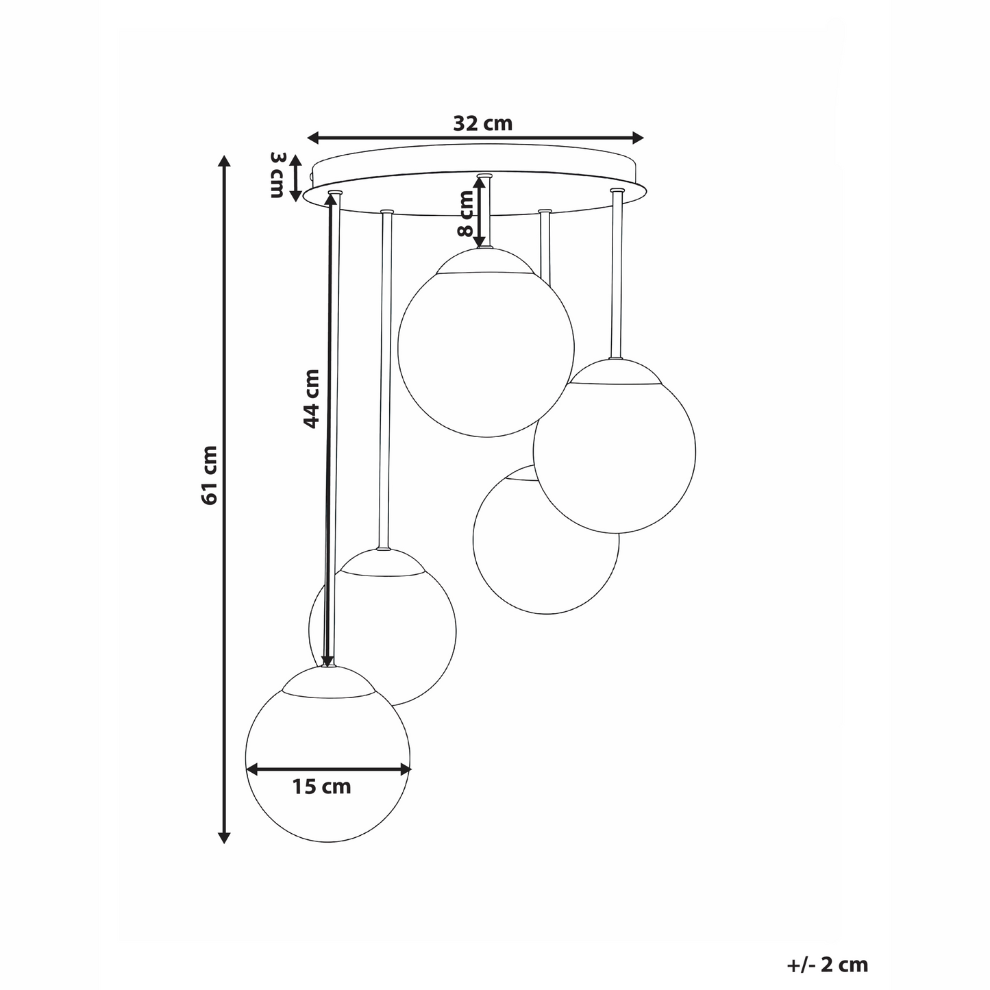 Five-Light Brass Ball Ceiling Lamp Modern Minimalist Fixture For Living Room