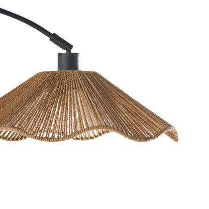 Haven Lights Natural Handmade Paper Shade Floor Lamp With Metal Base