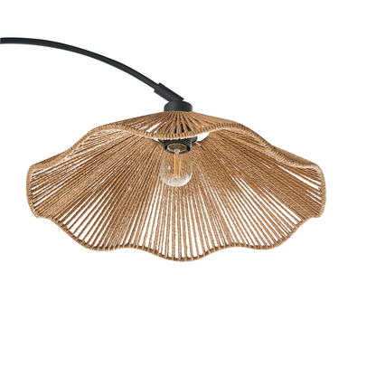 Haven Lights Natural Handmade Paper Shade Floor Lamp With Metal Base