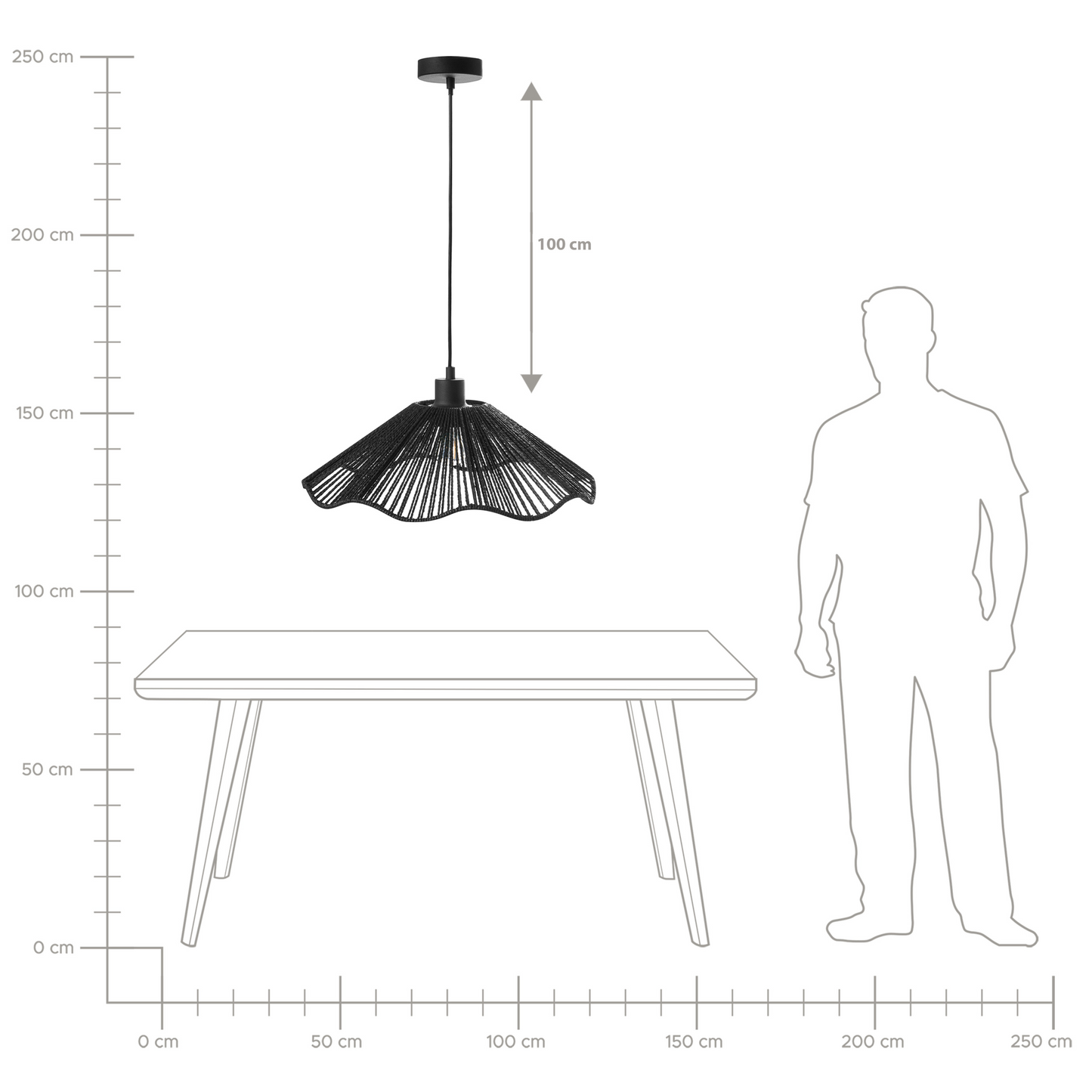 Pendant Lamp Black Handmade Paper Shade Metal Base Rustic Modern Home Lighting