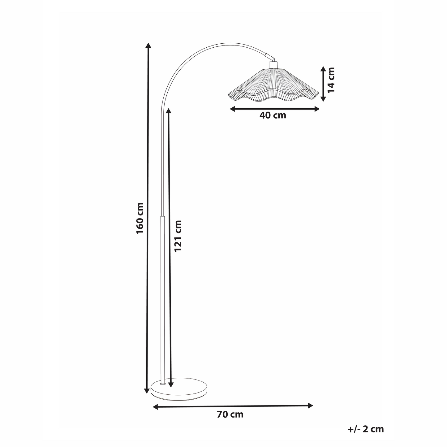 Floor Lamp Handmade Paper Shade Black Metal Base