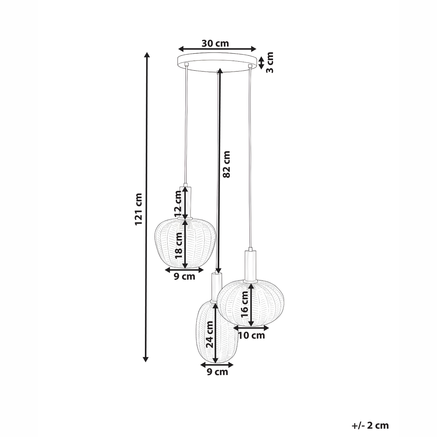 3 Light Pendant Lamp With Multicolour Glass Shades And Metal Base Retro Style