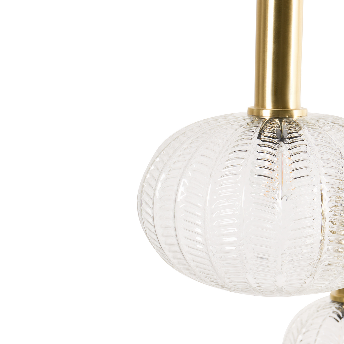 3-Light Pendant Lamp With Glass Shades Retro Metal Base