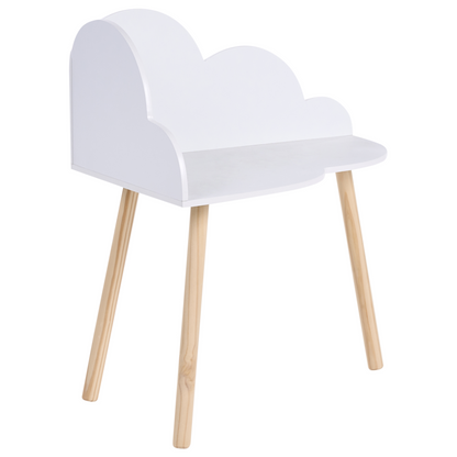 CloudNest White 1 Seater Kids Corner Set With Chair Cloud Pattern