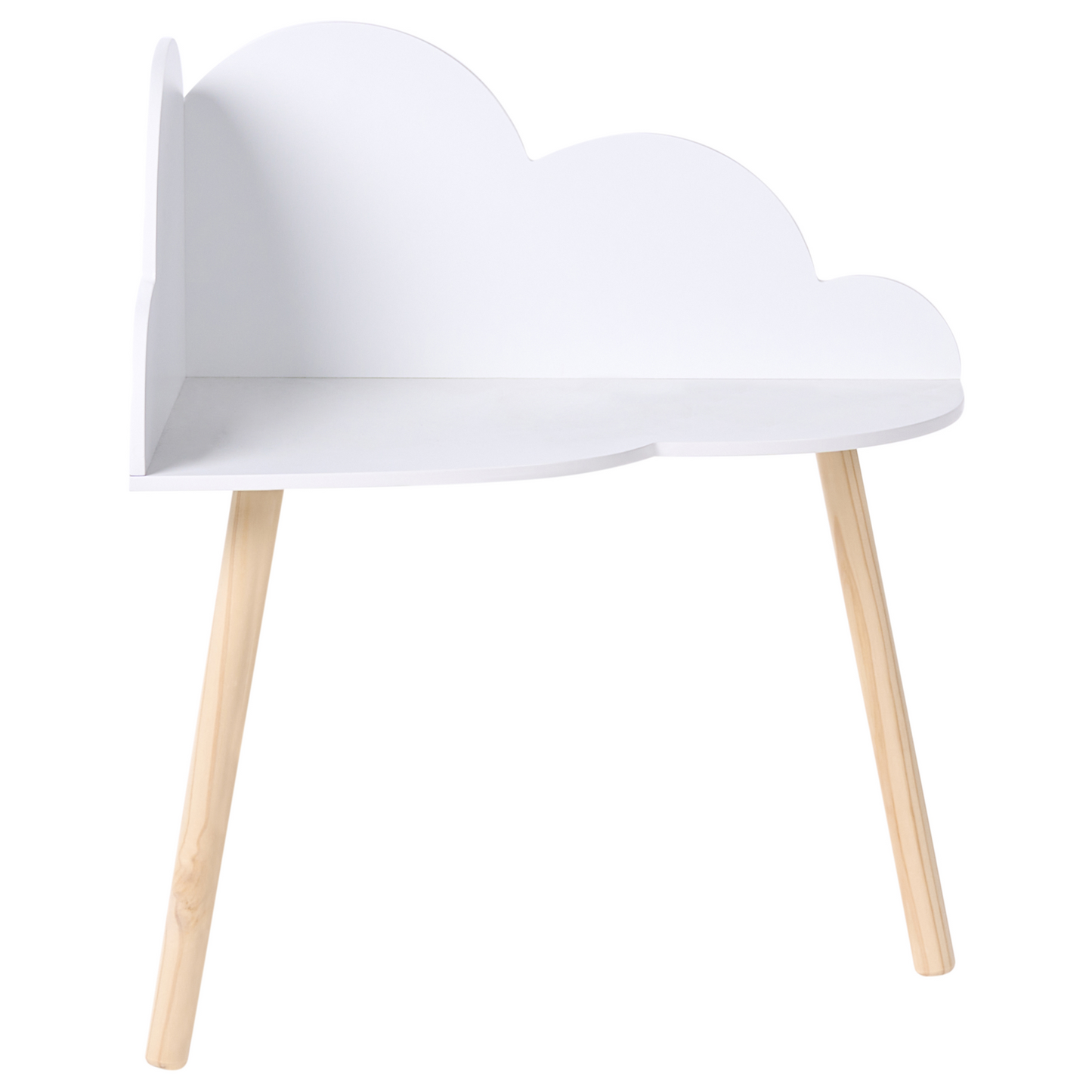 CloudNest White 1 Seater Kids Corner Set With Chair Cloud Pattern