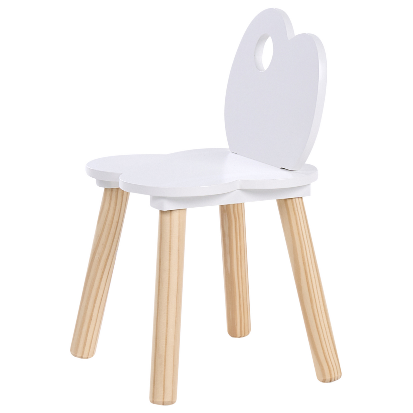 CloudNest White 1 Seater Kids Corner Set With Chair Cloud Pattern