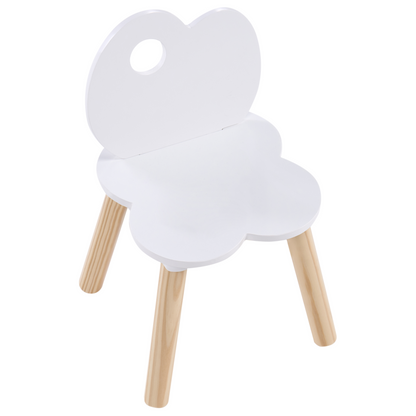 CloudNest White 1 Seater Kids Corner Set With Chair Cloud Pattern