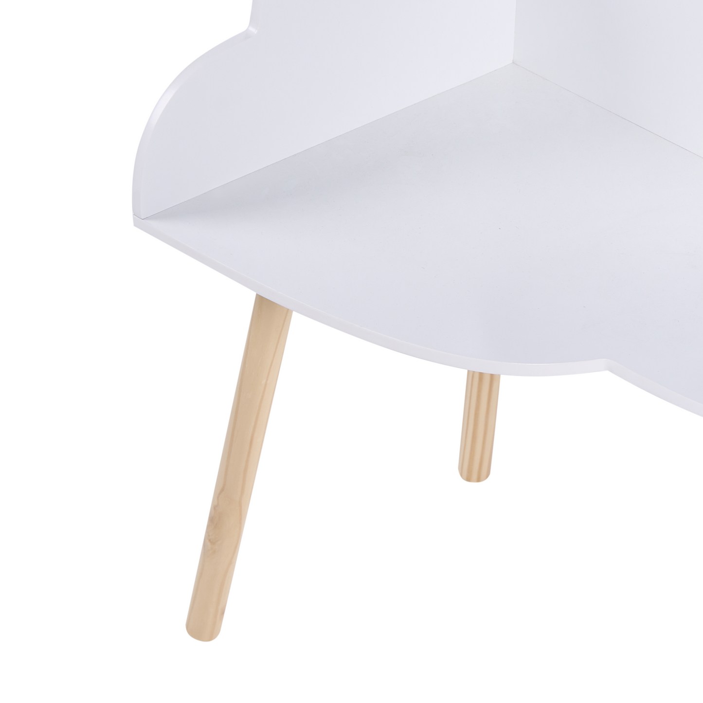 CloudNest White 1 Seater Kids Corner Set With Chair Cloud Pattern