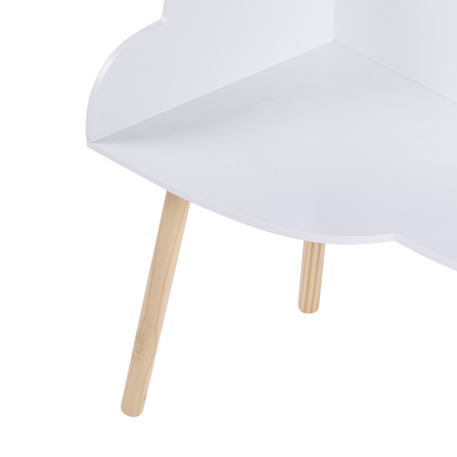 CloudNest White 1 Seater Kids Corner Set With Chair Cloud Pattern