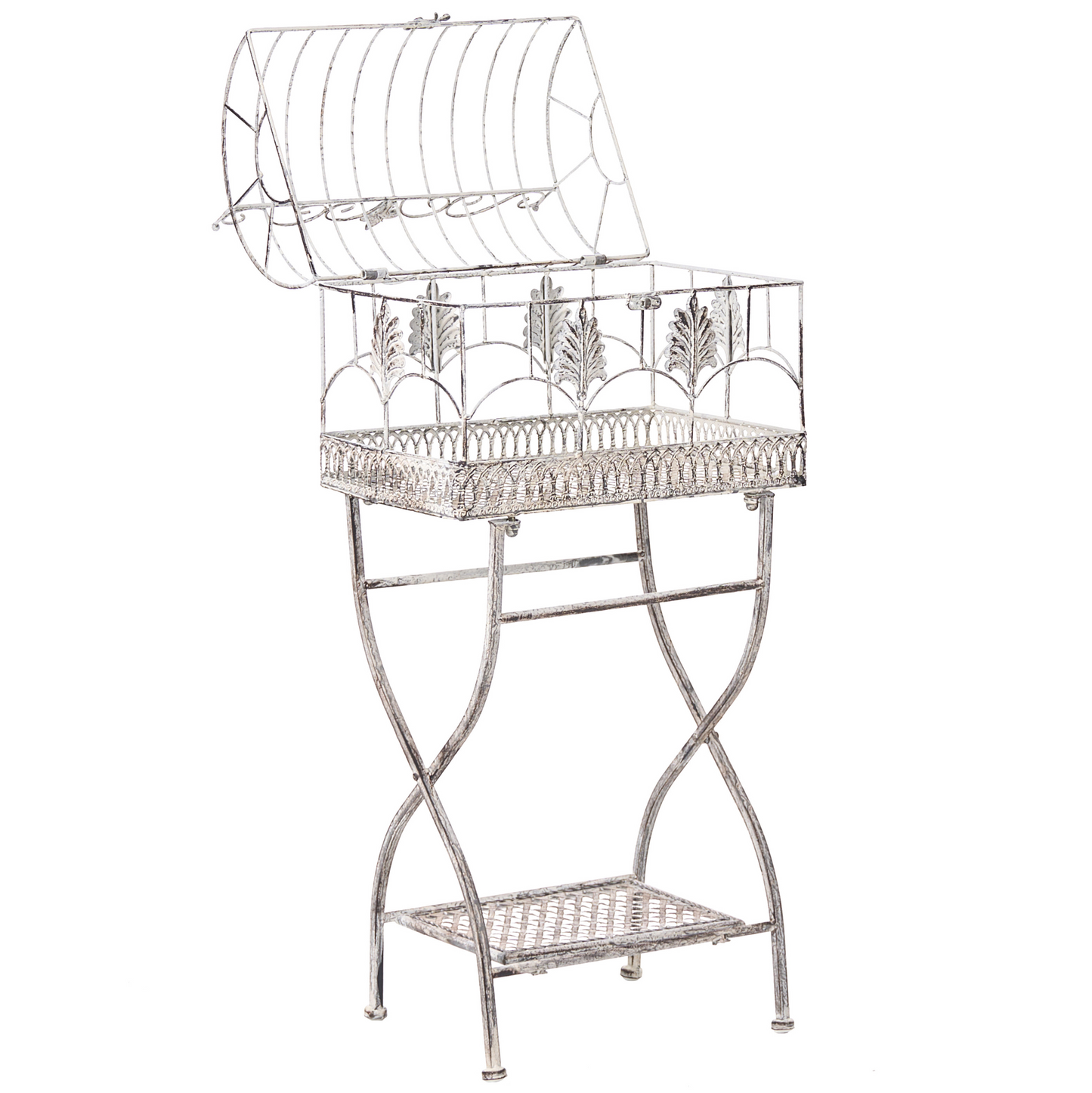 Living Metal Grey Plant Shelf Set Of 2 Outdoor Indoor