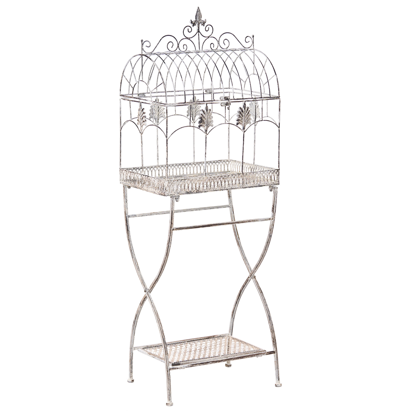 Living Metal Grey Plant Shelf Set Of 2 Outdoor Indoor