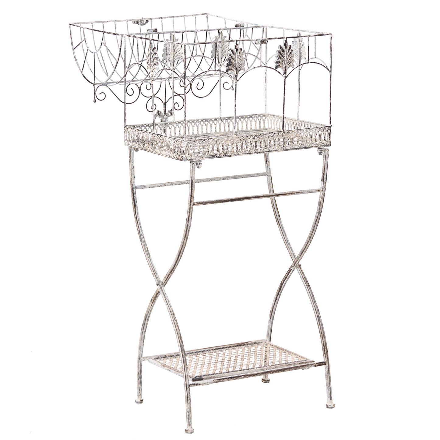 Living Metal Grey Plant Shelf Set Of 2 Outdoor Indoor