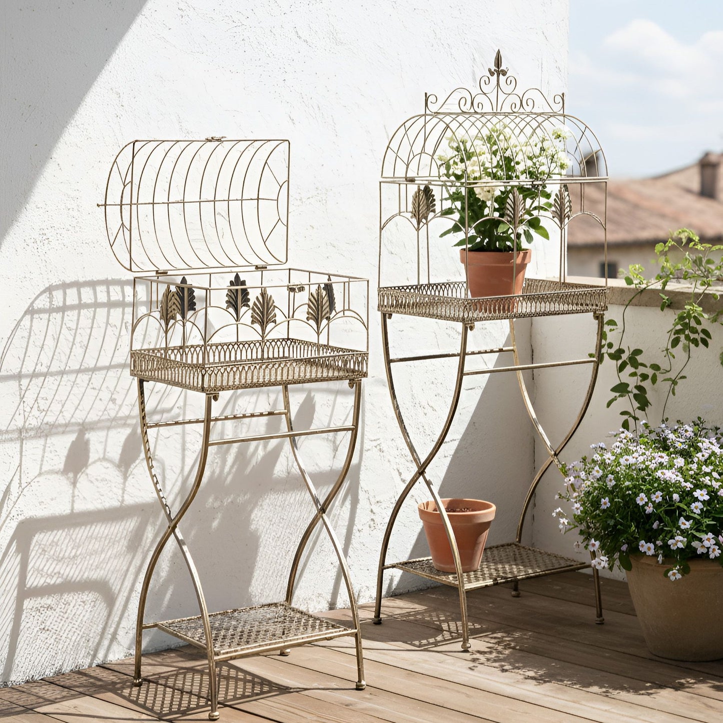 IronNest Plant Shelves Set Of 2 Black Metal