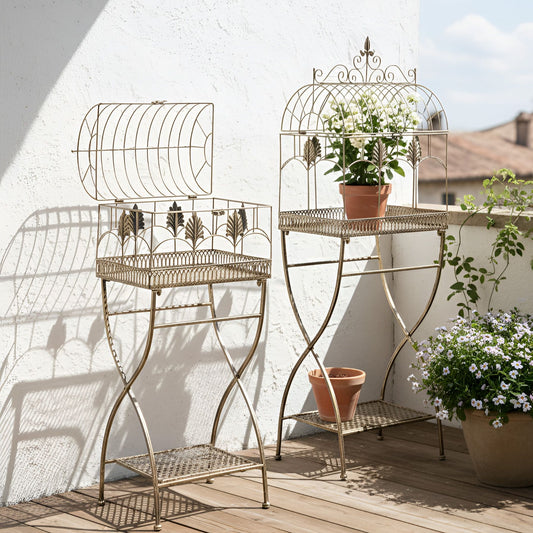 IronNest Plant Shelves Set Of 2 Black Metal