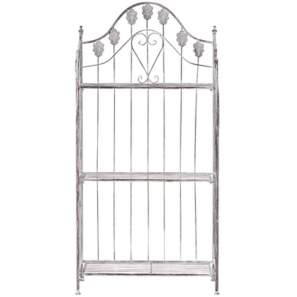 Plant Shelf Iron Grey Freestanding Garden Storage For Outdoor And Indoor Use