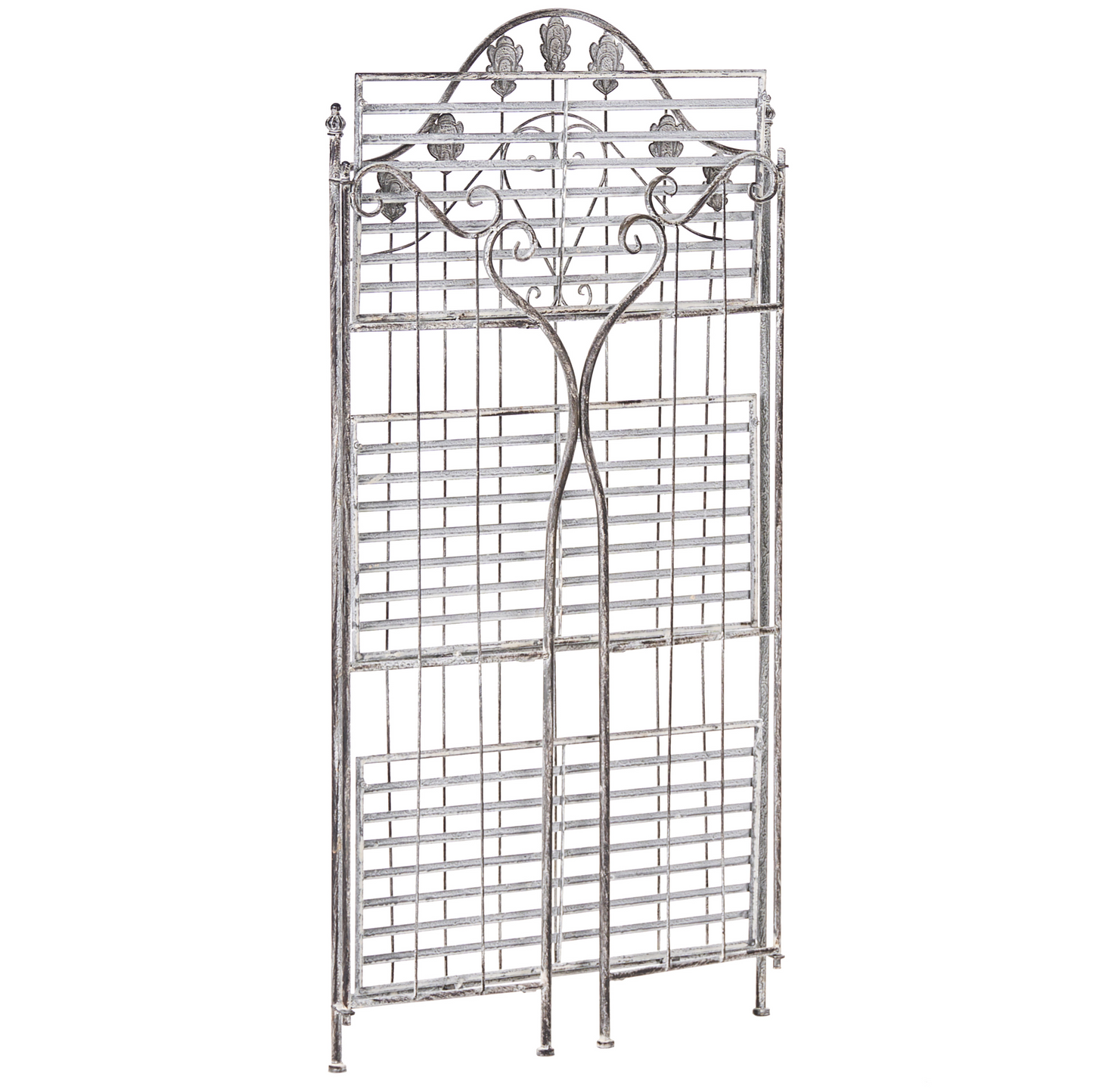 Plant Shelf Iron Grey Freestanding Garden Storage For Outdoor And Indoor Use