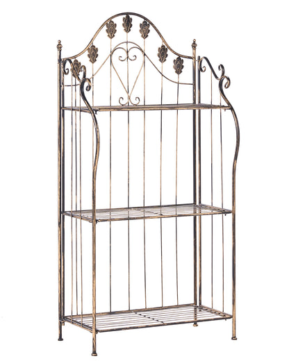 Plant Shelf Black Metal Freestanding Garden Storage