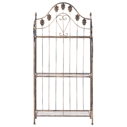 Plant Shelf Black Metal Freestanding Garden Storage