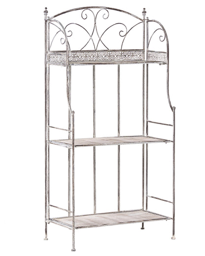 Plant Shelf Iron Grey Freestanding Garden Storage For Outdoor And Indoor Use