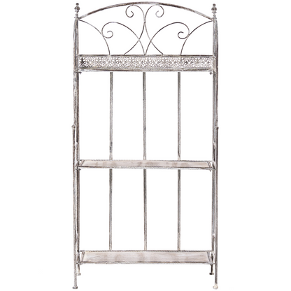 Plant Shelf Iron Grey Freestanding Garden Storage For Outdoor And Indoor Use