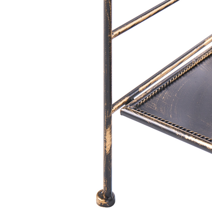 Iron Plant Shelf Black Rustic Freestanding Outdoor