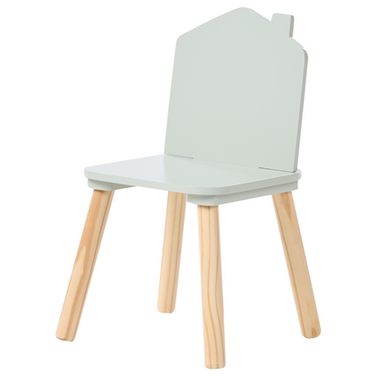 BrightNest Kids 2 Seater Table and Chairs Set with Chalkboard Top in Light Green